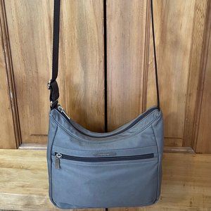 Hedgren taupe nylons bag RFID Hobo